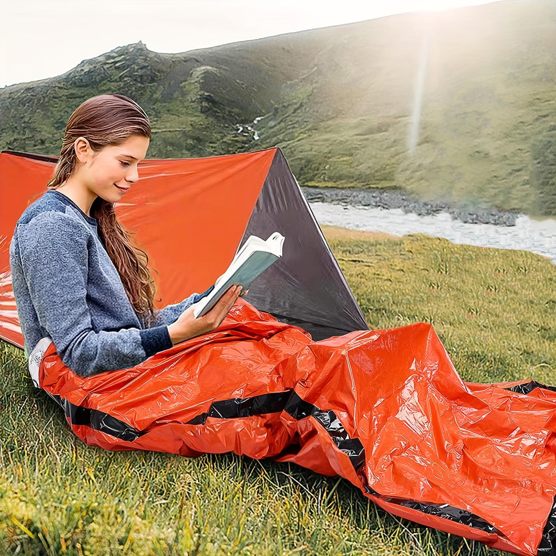 Portable Lightweight Emergency Thermal Sleeping Bag Blanket for Camping
