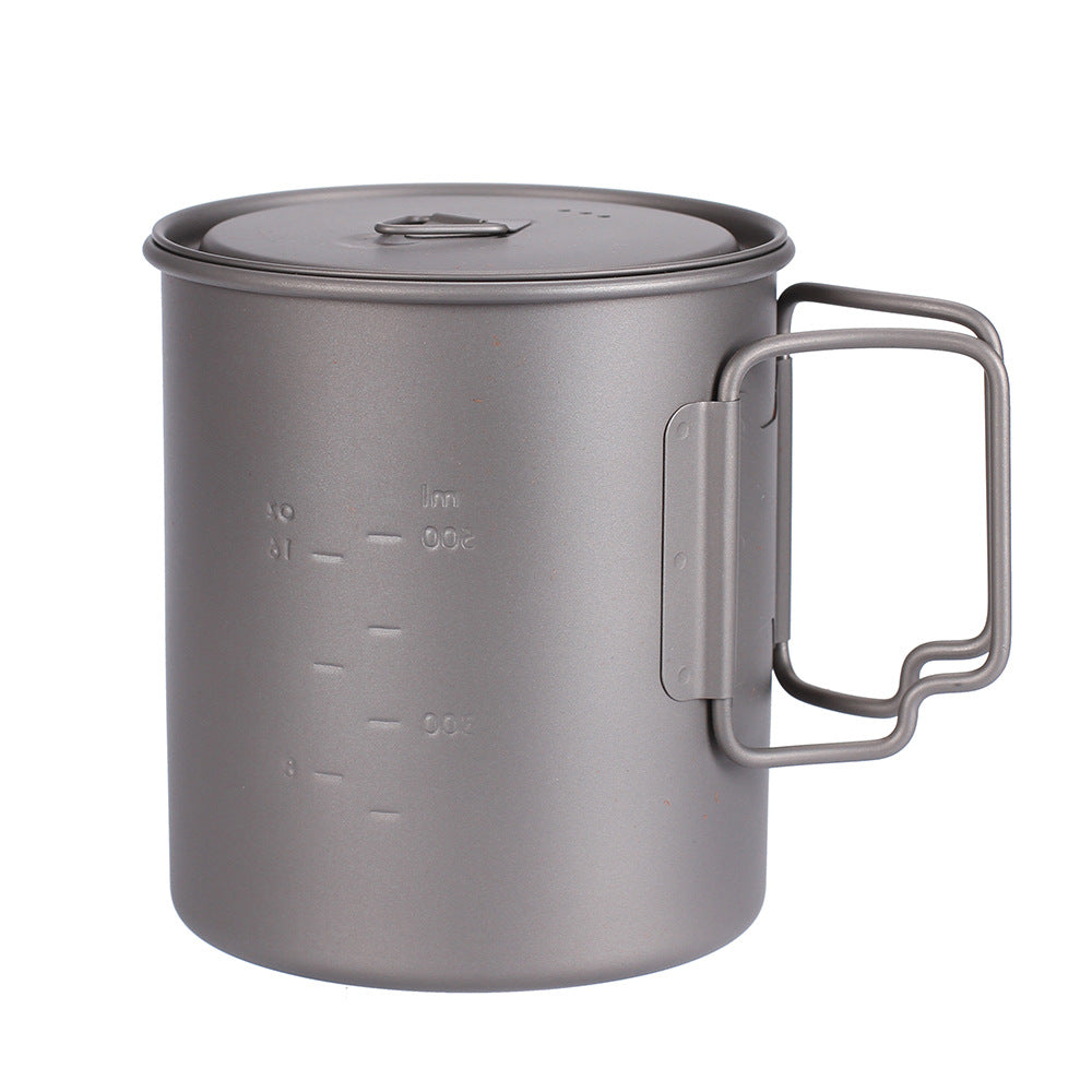 Pure Titanium Outdoor Cookware Lightweight Water Cup and Pot