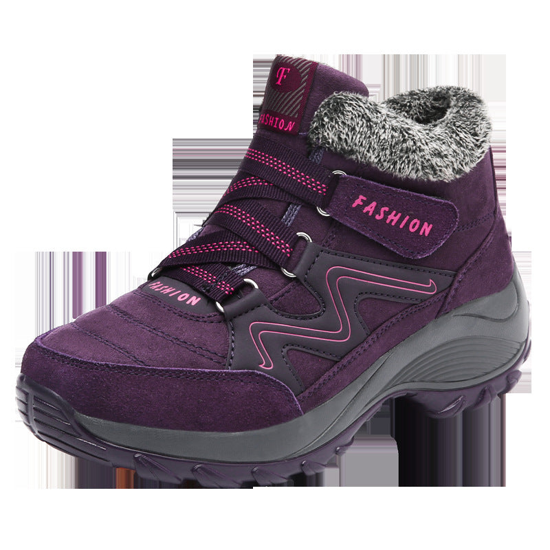 Womens Leather Non Slip Waterproof Hiking Trekking Camping Shoes