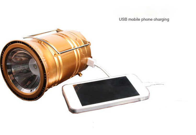 Solar Charging Multifunctional Telescopic Camping Lantern for Outdoors