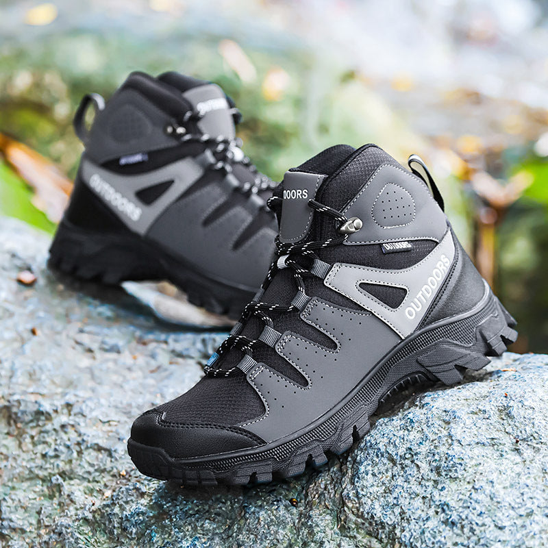 Mens High Top Hiking Shoes Non Slip Wear Resistant