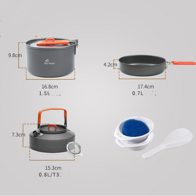 Fire Maple Feast 2 Portable Outdoor Camping Cookware Set for 2-3