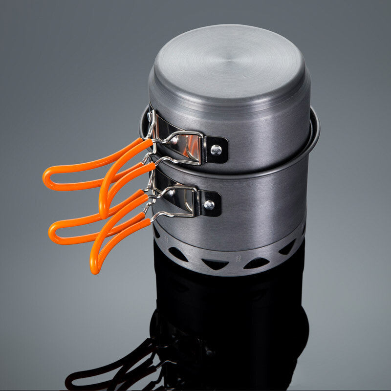 Outdoor Heat Collecting Single Pot Mountaineering Camping Cookware