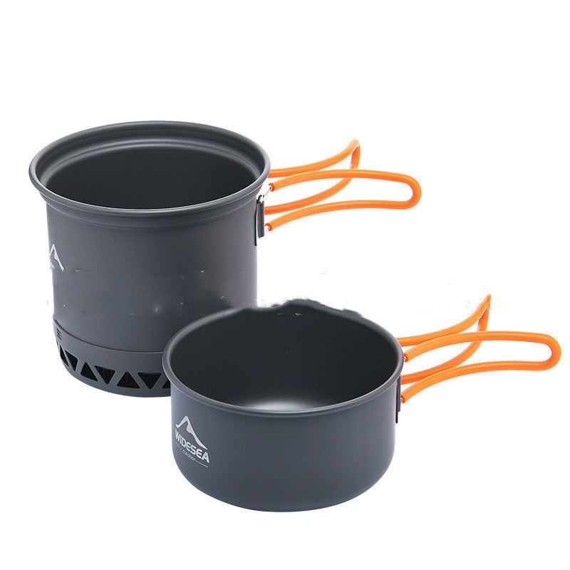 Widesea Outdoor Camping Cookware Set Heat Collecting Pot and Utensils