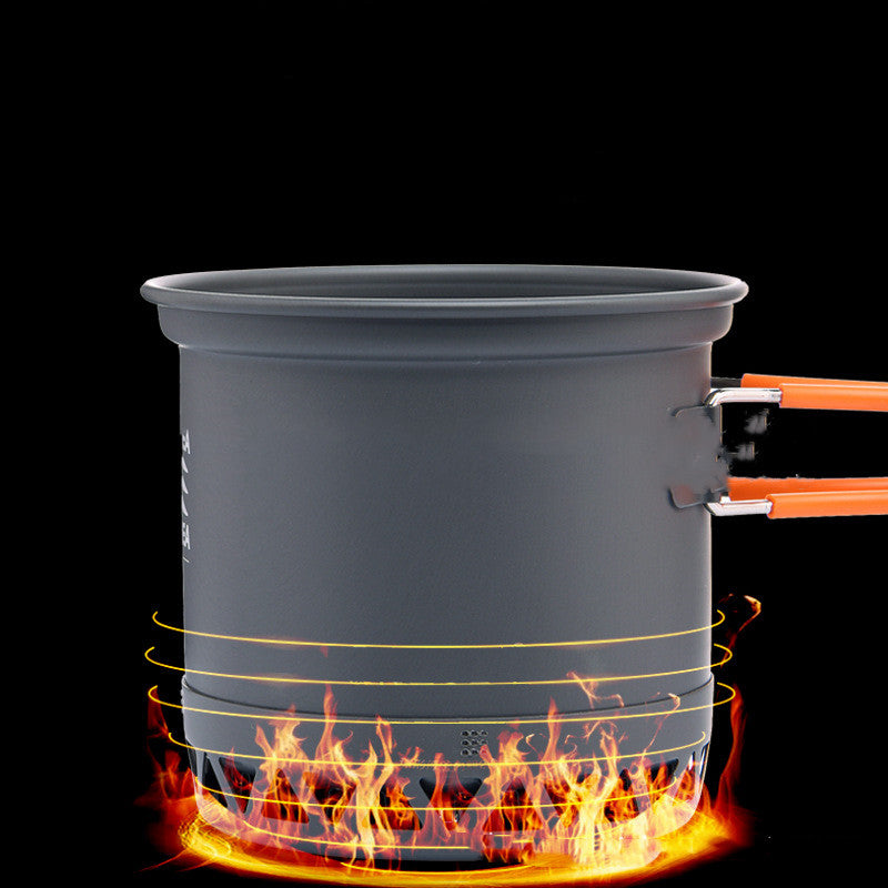 Widesea Outdoor Camping Cookware Set Heat Collecting Pot and Utensils
