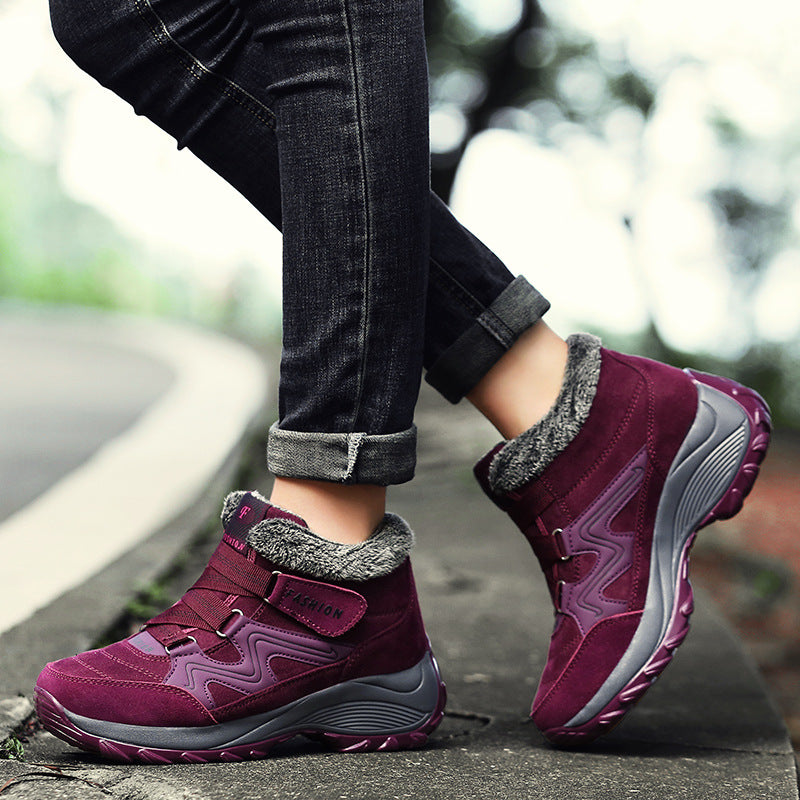 Womens Leather Non Slip Waterproof Hiking Trekking Camping Shoes