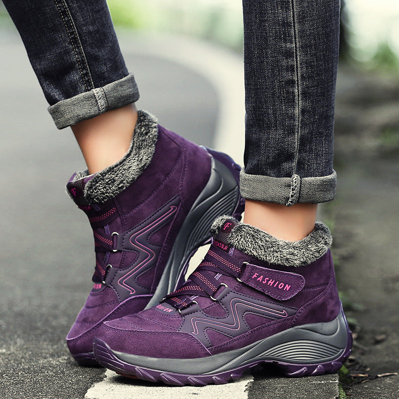 Womens Leather Non Slip Waterproof Hiking Trekking Camping Shoes