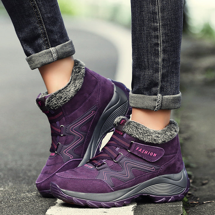 Womens Leather Non Slip Waterproof Hiking Trekking Camping Shoes