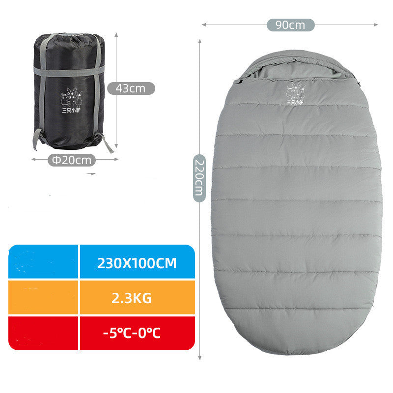 Adult Outdoor Winter Sleeping Bag Thick Cold Protection Single