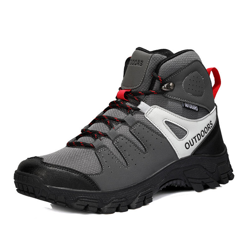 Mens High Top Hiking Shoes Non Slip Wear Resistant