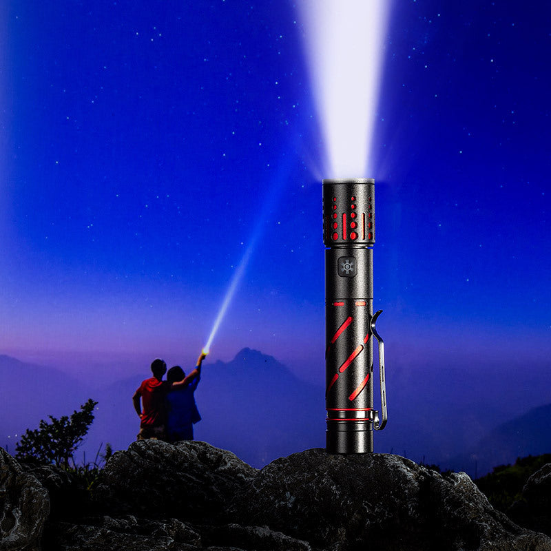 Rechargeable Zoom LED Long Range Aluminum Alloy Flashlight