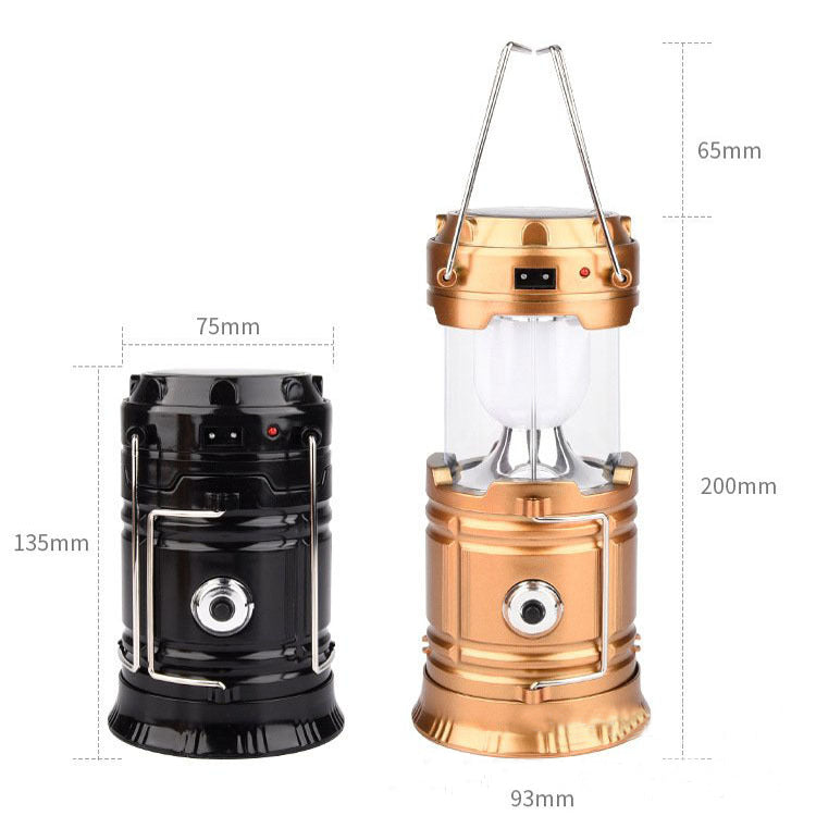 Solar Charging Multifunctional Telescopic Camping Lantern for Outdoors