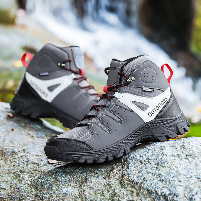 Mens High Top Hiking Shoes Non Slip Wear Resistant