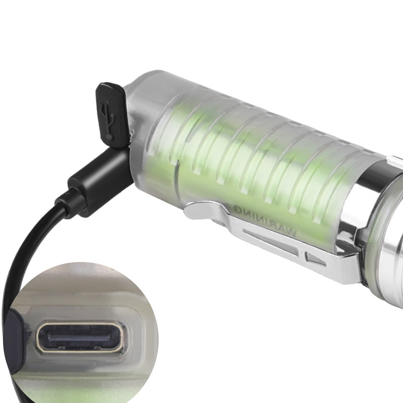 Rechargeable LED Pocket Flashlight UV Laser Waterproof Camping Lamp
