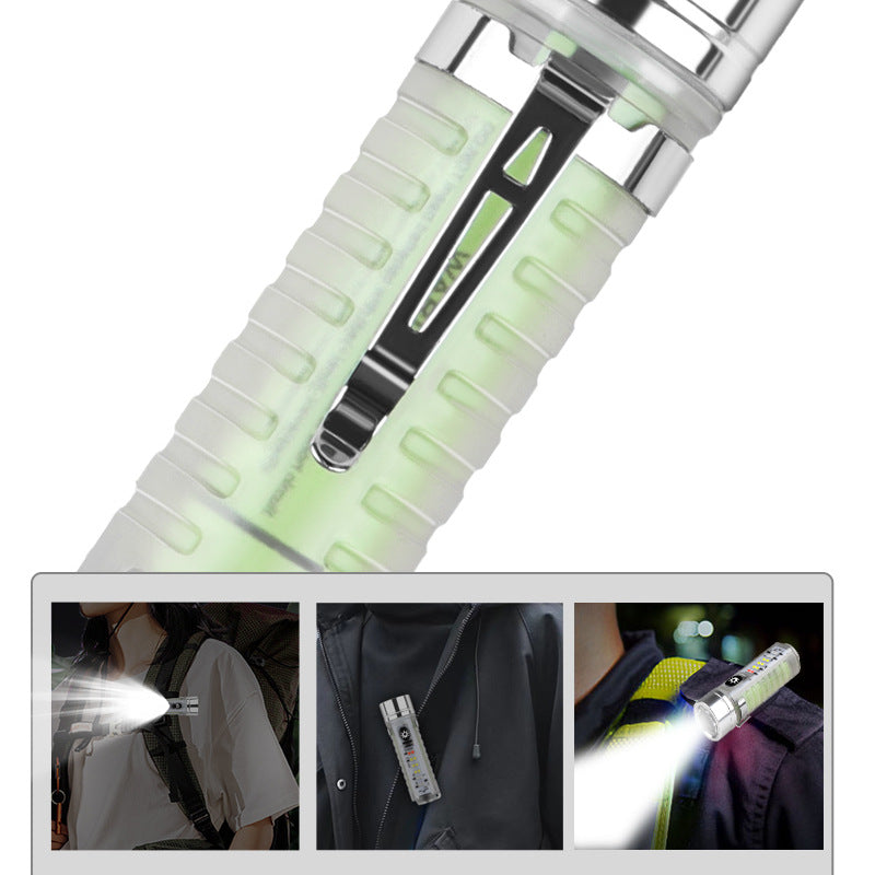 Rechargeable LED Pocket Flashlight UV Laser Waterproof Camping Lamp
