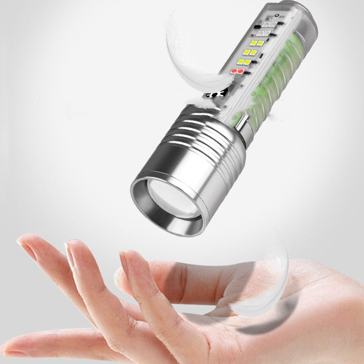 Rechargeable LED Pocket Flashlight UV Laser Waterproof Camping Lamp