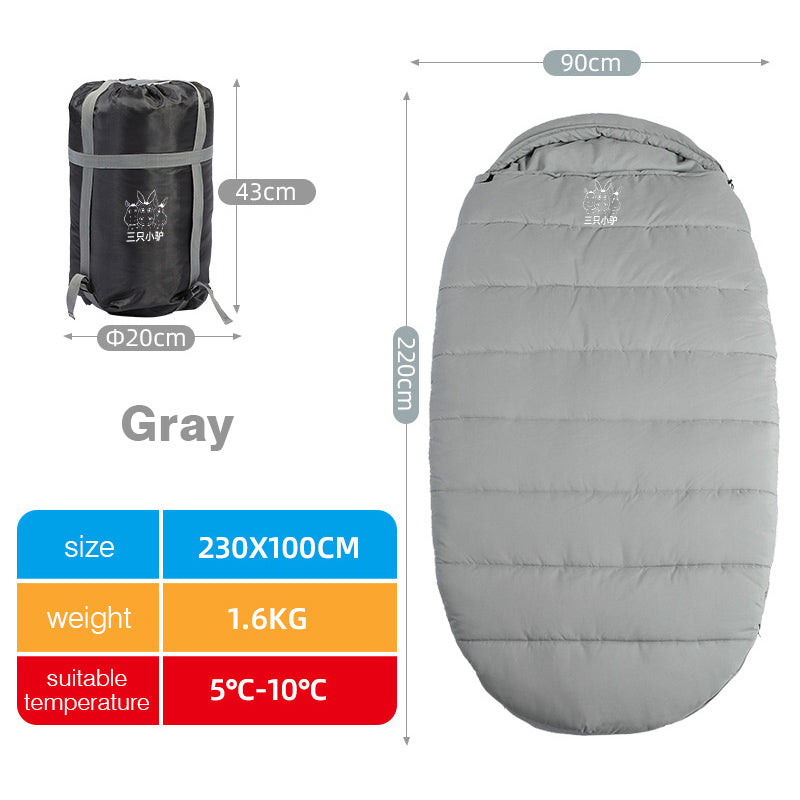 Adult Outdoor Winter Sleeping Bag Thick Cold Protection Single