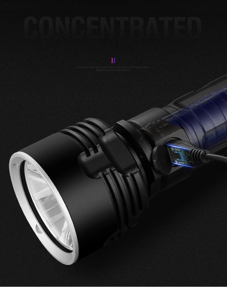 Rechargeable Super Bright LED Outdoor Focusing Flashlight
