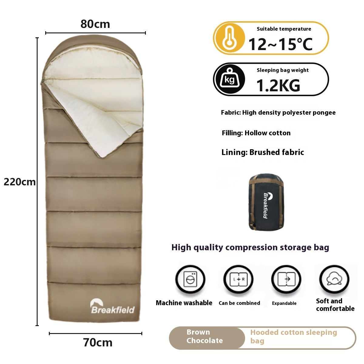 Thickened Waterproof Cotton Outdoor Camping Sleeping Bag Four Seasons