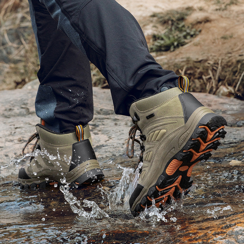 Couples High Top Breathable Waterproof Non Slip Camping Shoes