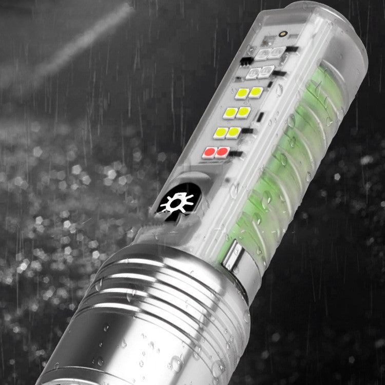 Rechargeable LED Pocket Flashlight UV Laser Waterproof Camping Lamp