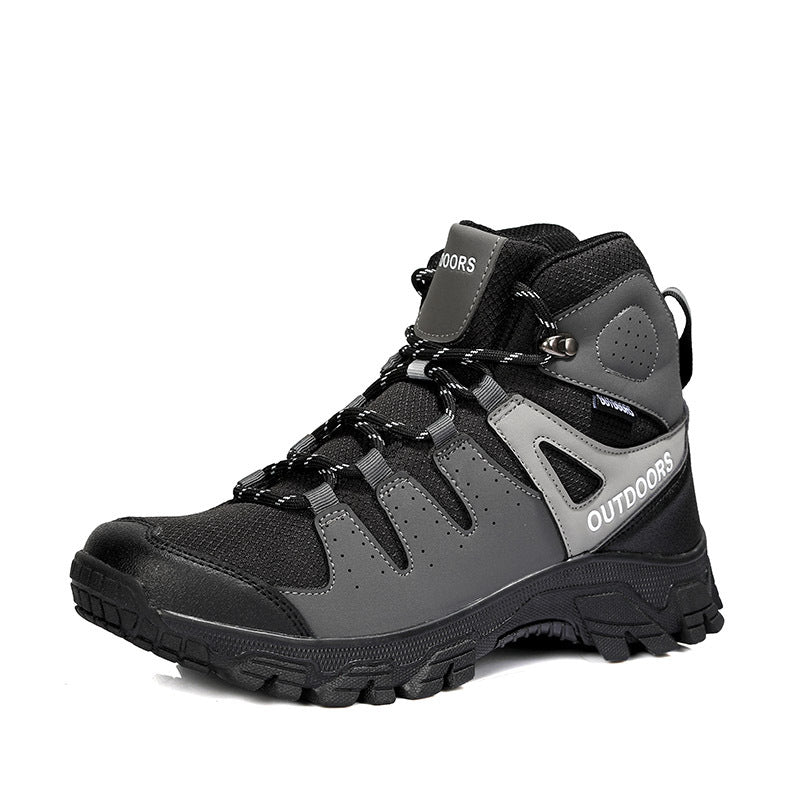 Mens High Top Hiking Shoes Non Slip Wear Resistant