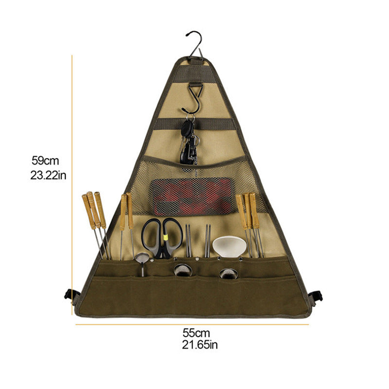 Outdoor Camping Foldable Tableware Set with Spatula Spoon