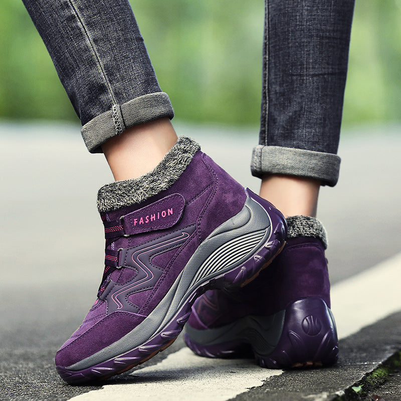 Womens Leather Non Slip Waterproof Hiking Trekking Camping Shoes