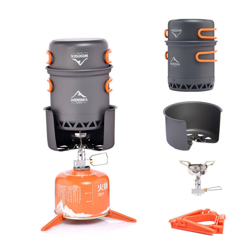 Widesea Outdoor Camping Cookware Set Heat Collecting Cooking Gear