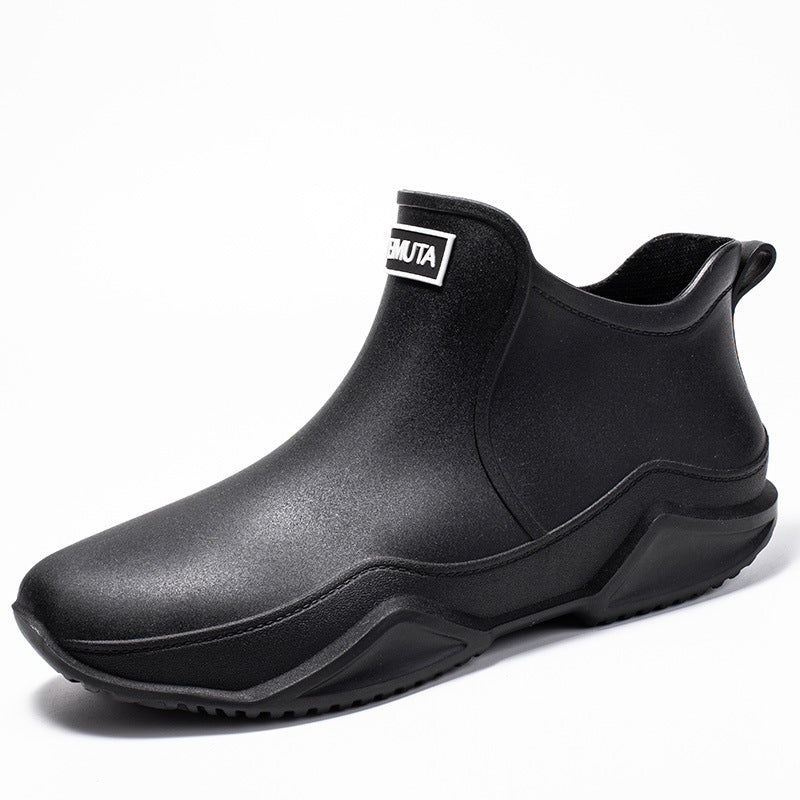 Mens Outdoor Waterproof Lightweight Low Top Rubber Rain Boots