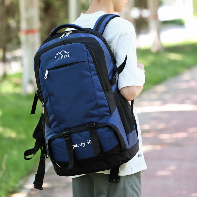 Mens 60L Large Capacity Double Shoulder Hiking Travel Backpack
