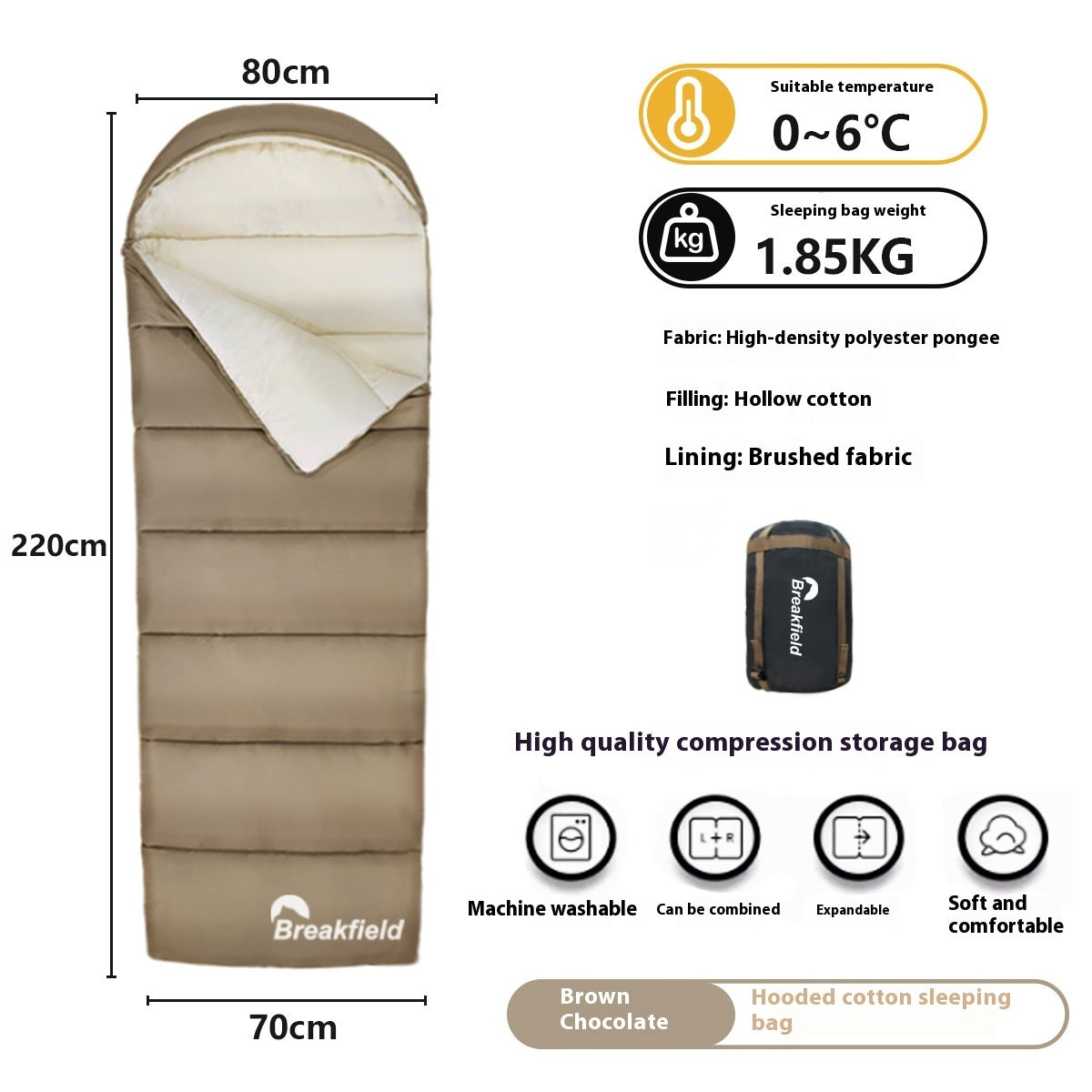 Thickened Waterproof Cotton Outdoor Camping Sleeping Bag Four Seasons