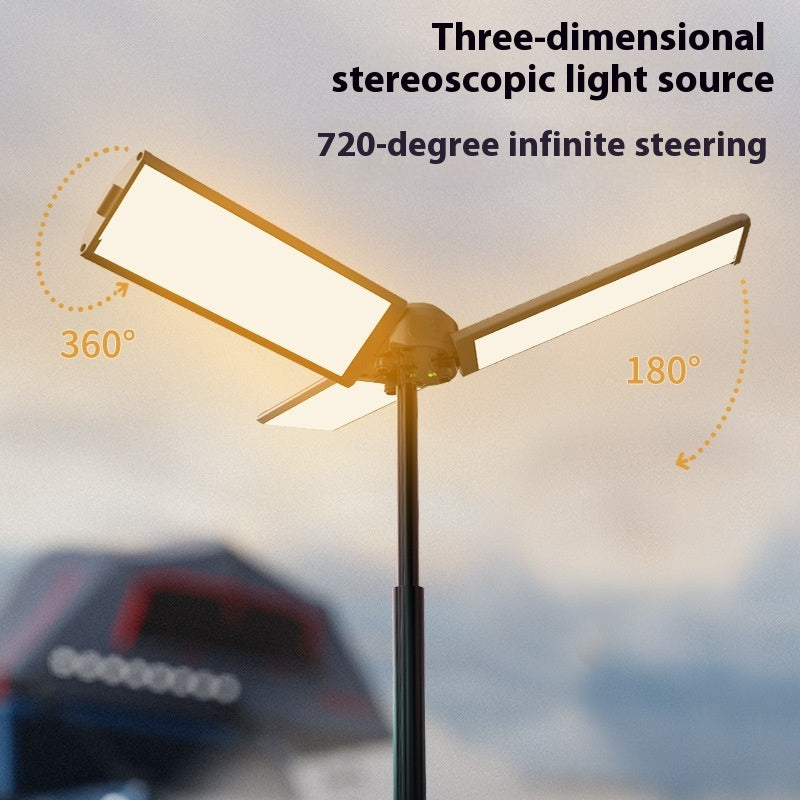 Multifunctional Rechargeable Three-leaf Bracket Camping Lantern