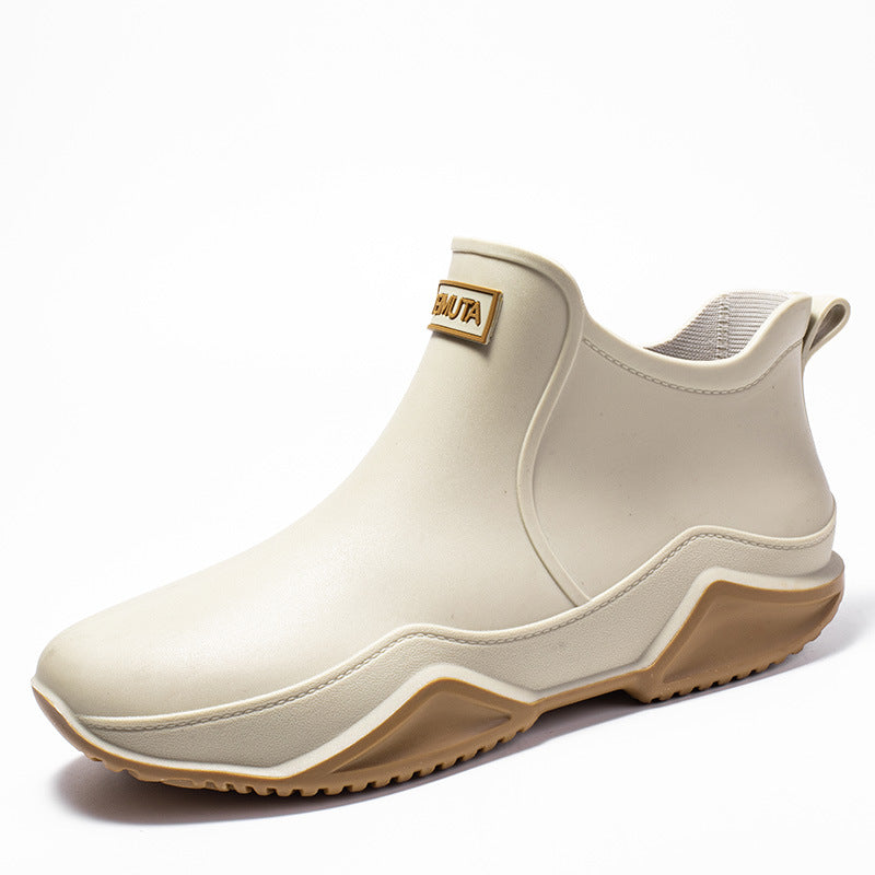 Mens Outdoor Waterproof Lightweight Low Top Rubber Rain Boots