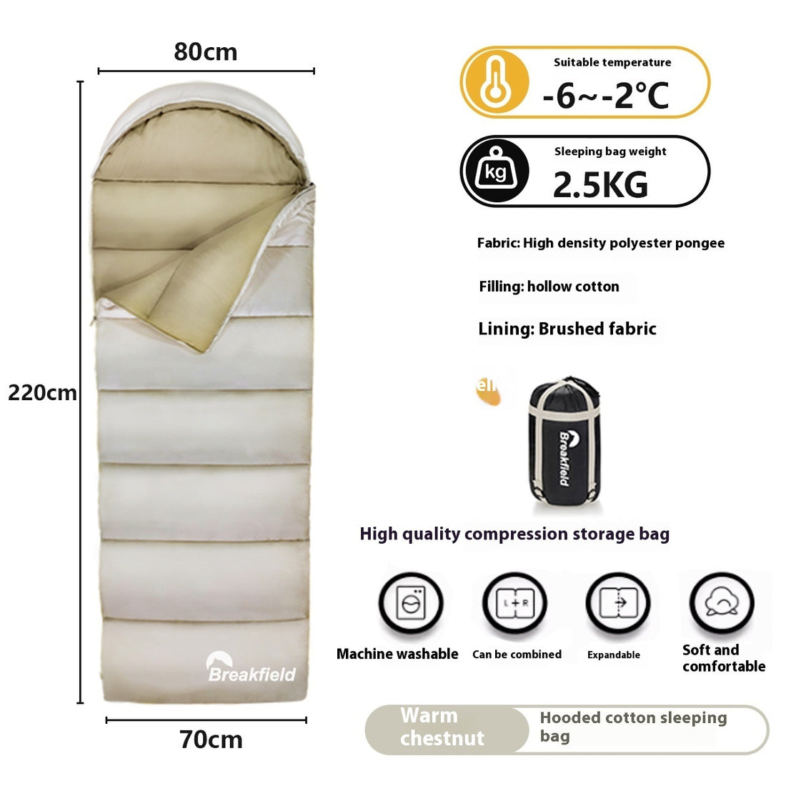 Thickened Waterproof Cotton Outdoor Camping Sleeping Bag Four Seasons