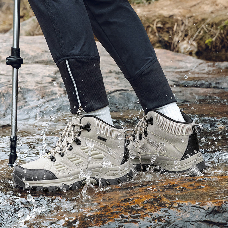 Couples High Top Breathable Waterproof Non Slip Camping Shoes